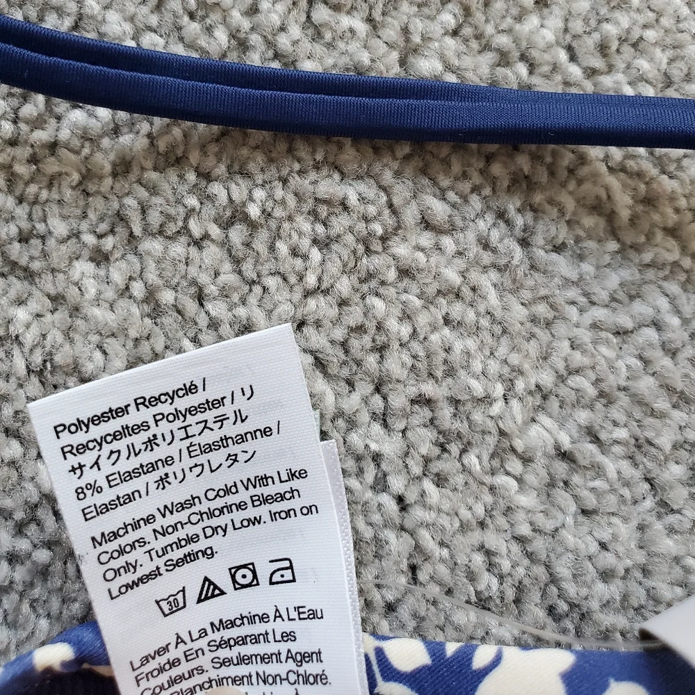 J.Crew plus floral Moderate Coverage french bikini top, 3XL, blue